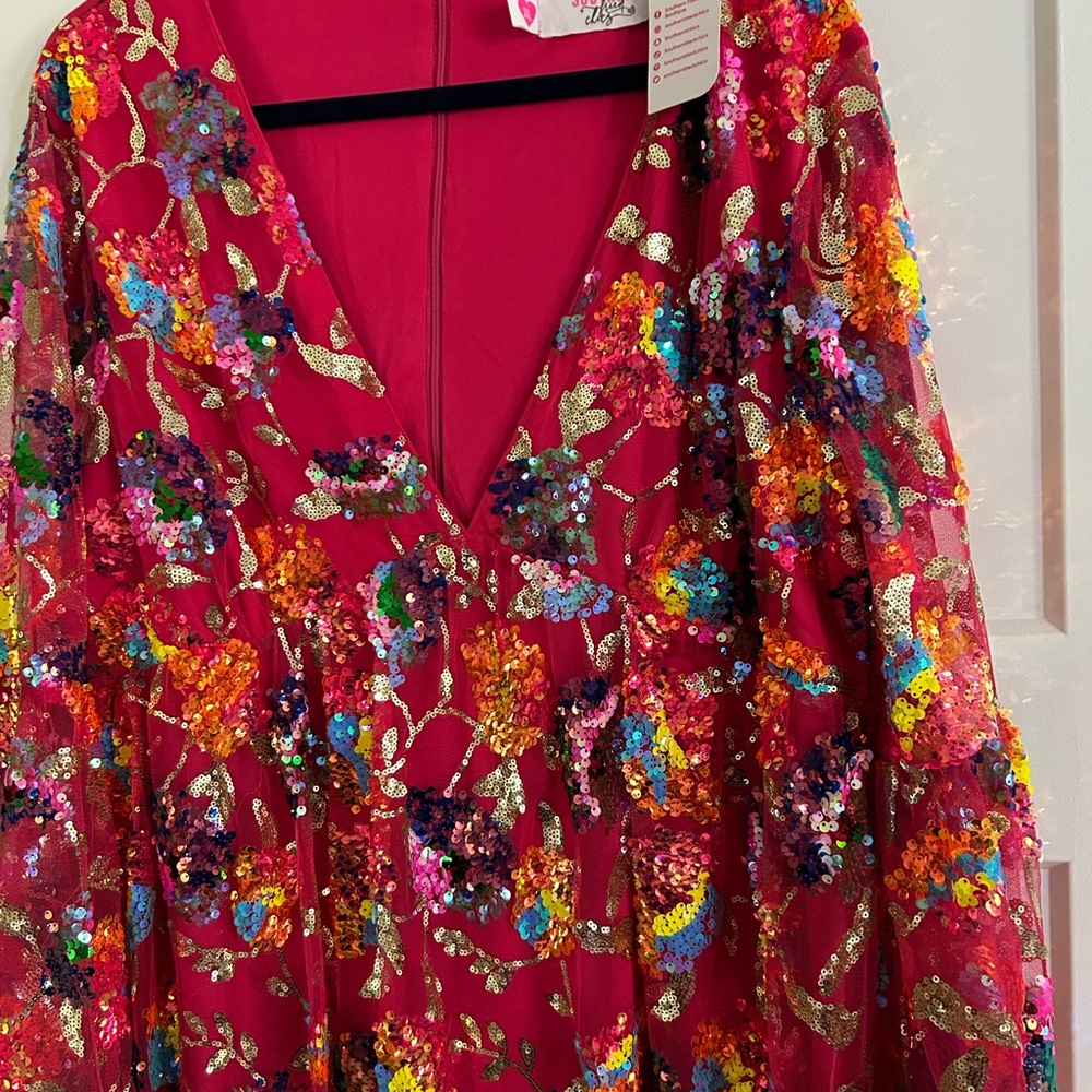 Floral Sequin Dress - Picture 2 of 4